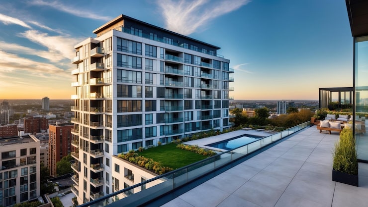 Artist's impression of an apartment community